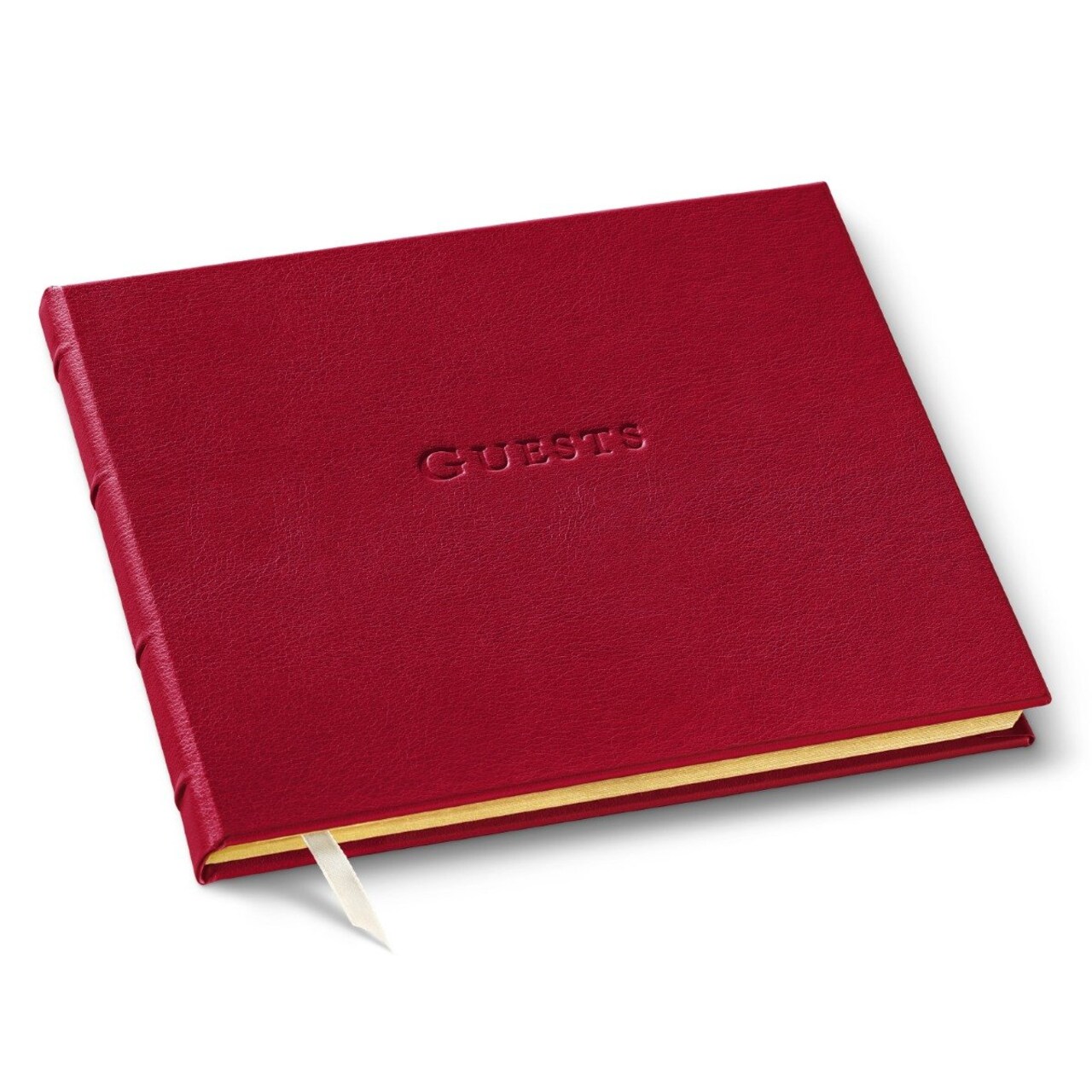 Gallery Leather Guest Book Special Events, add Photos, 192 Lined Pages, Bonded Leather, Hardcover, Gold-Gilded, Guestbook